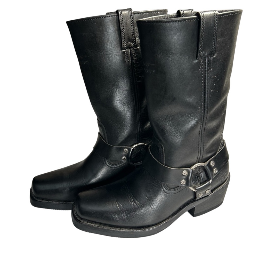 Harley-Davidson Black Leather Combat Boots - Picture 8 of 15